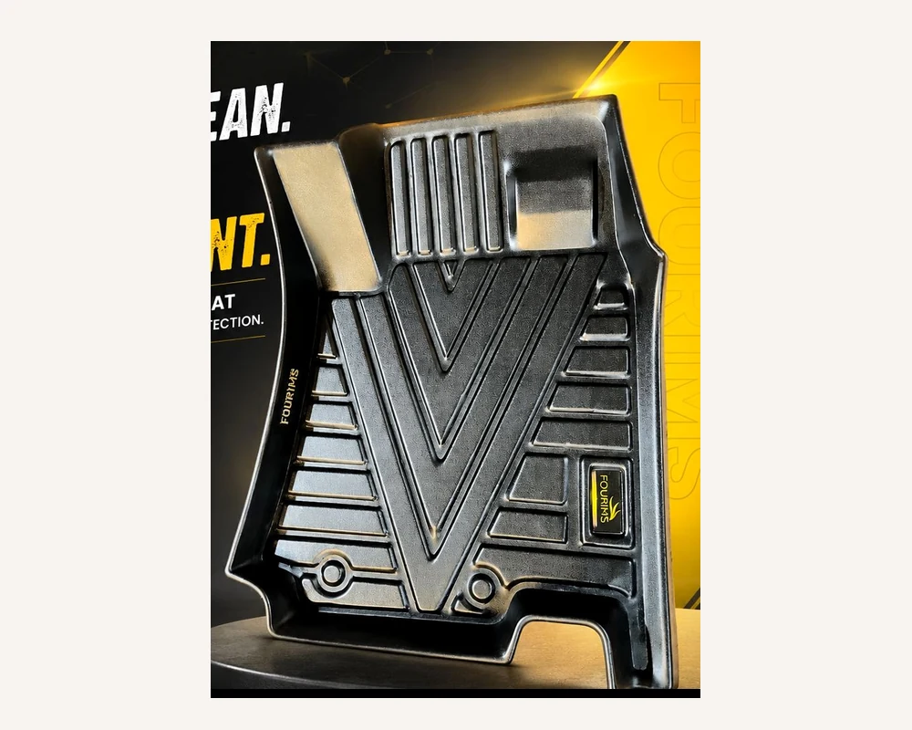 Fourims 3D TPE floor mat with raised edges and deep grooves